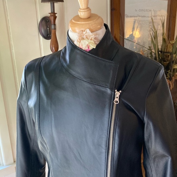 Black Leather Moto Jacket Medium - Picture 3 of 9